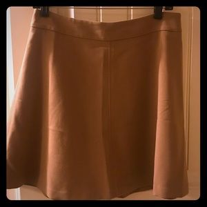 Loft flare tan mini suede skirt.